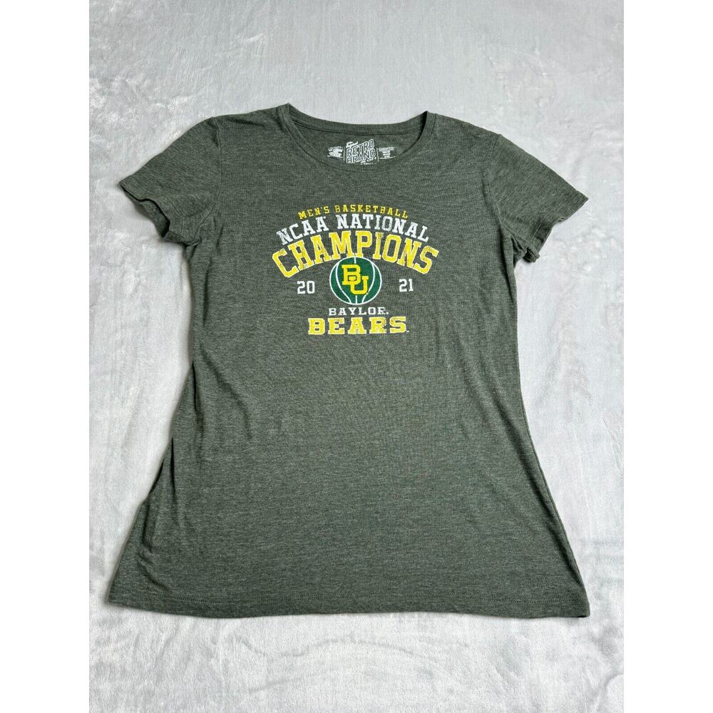 Retro Brand T Shirt Baylor Bears Mens Basketball NCAA National Campions Womens S